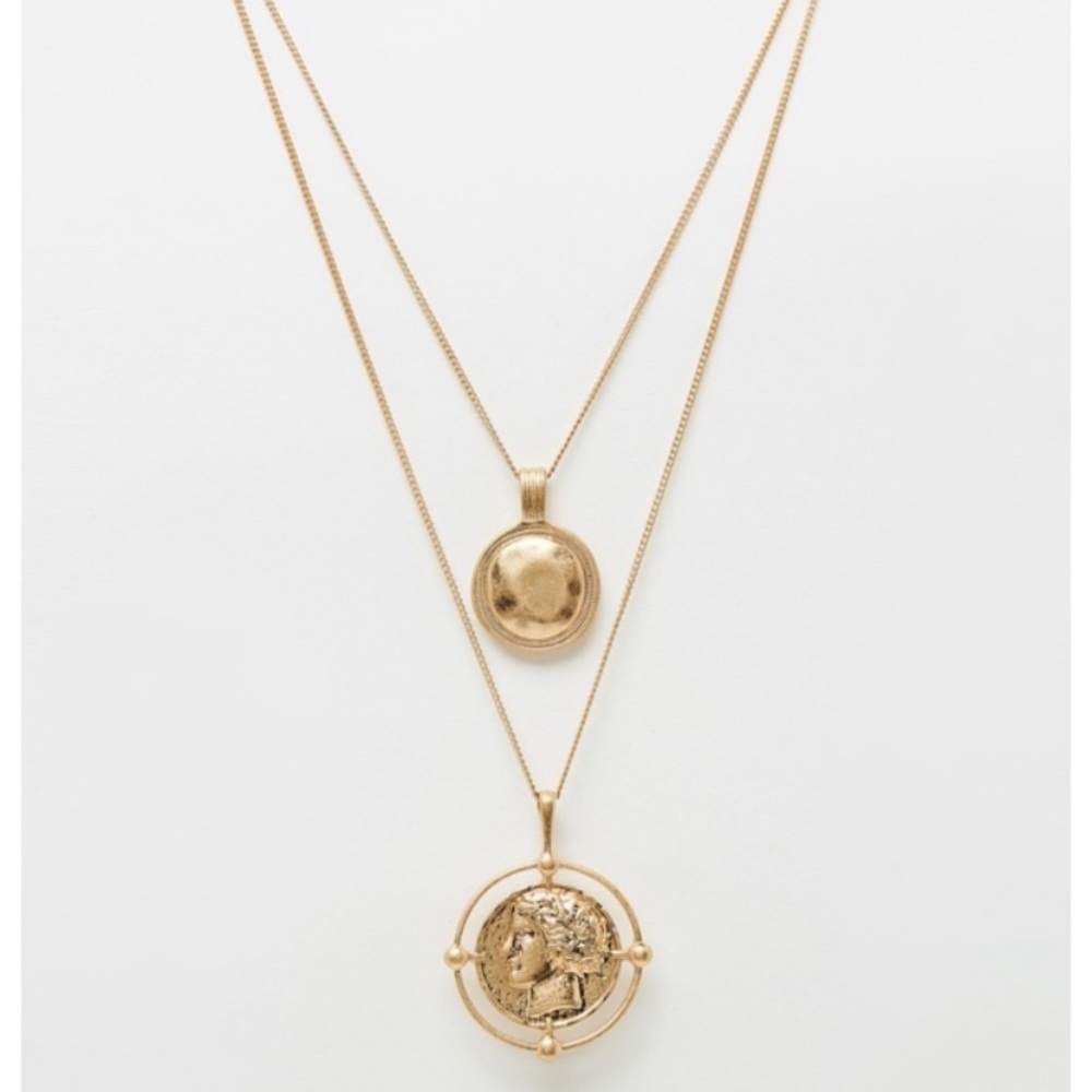 Round Compass Coin Necklace